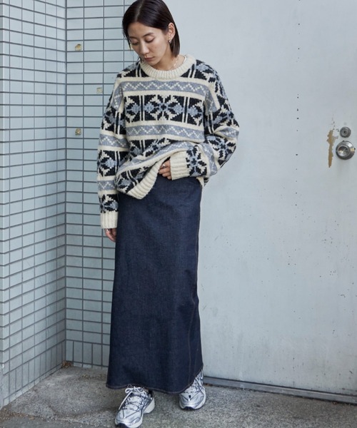 デニムIラインスカート（スカート）｜Auntie Rosa Holiday（アンティローザホリデー）