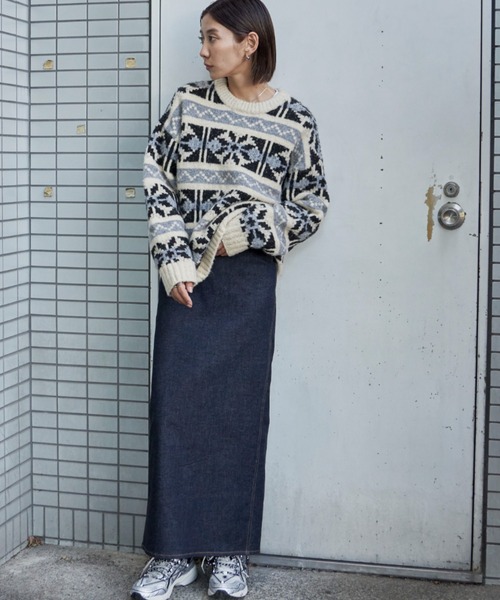 デニムIラインスカート（スカート）｜Auntie Rosa Holiday（アンティローザホリデー）