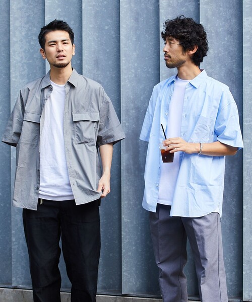 5525Gallery（ゴーゴーニーゴーギャラリー）の「SHIRT FIRSTHAND by 5525gallery/シャツファーストハンド バイ 5525ギャラリー ShortSleeve 2pocket SHIRT / ショートスリーブ2ポケットシャツ（シャツ/ブラウス・メンズ・ホワイト/ブラック/グレー/ブルー・M/L）」の19枚目の写真