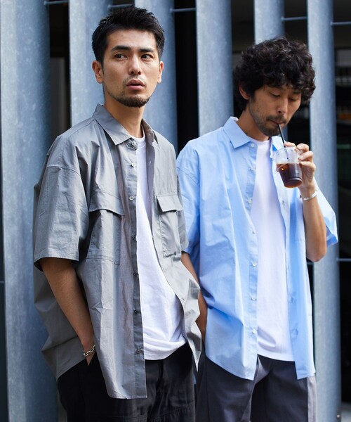 5525Gallery（ゴーゴーニーゴーギャラリー）の「SHIRT FIRSTHAND by 5525gallery/シャツファーストハンド バイ 5525ギャラリー ShortSleeve 2pocket SHIRT / ショートスリーブ2ポケットシャツ（シャツ/ブラウス・メンズ・ホワイト/ブラック/グレー/ブルー・M/L）」の18枚目の写真