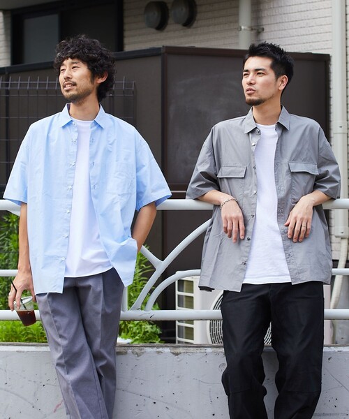 5525Gallery（ゴーゴーニーゴーギャラリー）の「SHIRT FIRSTHAND by 5525gallery/シャツファーストハンド バイ 5525ギャラリー ShortSleeve 2pocket SHIRT / ショートスリーブ2ポケットシャツ（シャツ/ブラウス・メンズ・ホワイト/ブラック/グレー/ブルー・M/L）」の12枚目の写真