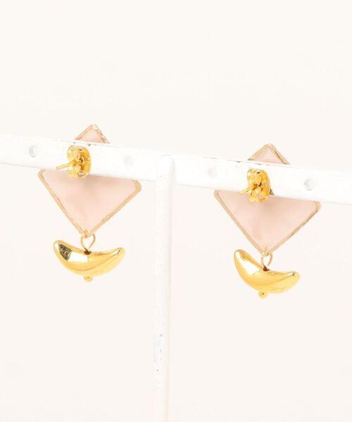 tone(トーン)の「【S.coeuf】【S.coeuf】ピアス スクエア×三日月(MA)(ピアス(両耳用)・レディース・ピンク・FREE)」の3枚目の写真