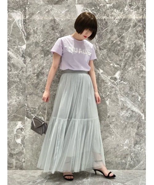 LOULOU WILLOUGHBY(ルルウィルビー)の「【LOULOU WILLOUGHBY】NUAGE T(Tシャツ/カットソー・レディース・オフホワイト/ラベンダー・2)」の15枚目の写真