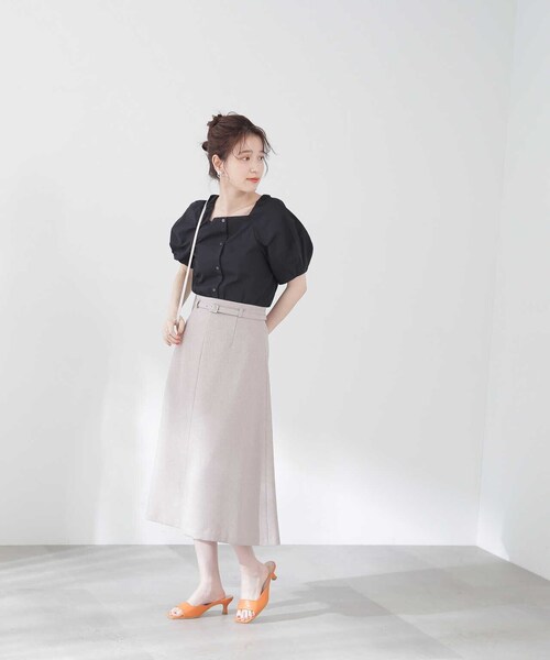 N.（N. Natural Beauty Basic）（エヌエヌナチュラルビューティーベーシック）の「◆２ＷＡＹポイントカラーブラウス（シャツ/ブラウス・レディース・ブラック/オフホワイト・MEDIUM）」の21枚目の写真