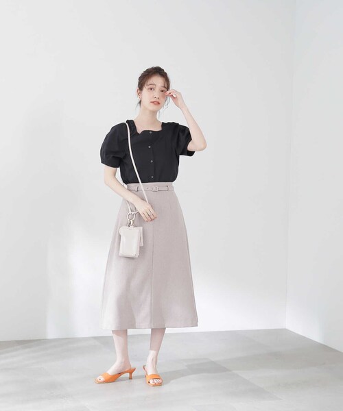 N.（N. Natural Beauty Basic）（エヌエヌナチュラルビューティーベーシック）の「◆２ＷＡＹポイントカラーブラウス（シャツ/ブラウス・レディース・ブラック/オフホワイト・MEDIUM）」の22枚目の写真