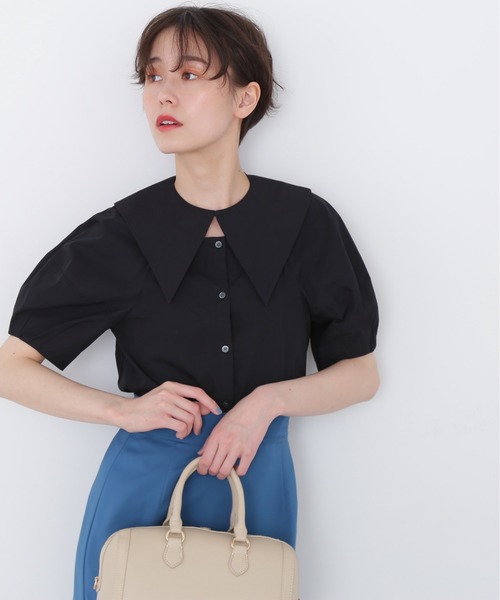 N.（N. Natural Beauty Basic）（エヌエヌナチュラルビューティーベーシック）の「◆２ＷＡＹポイントカラーブラウス（シャツ/ブラウス・レディース・ブラック/オフホワイト・MEDIUM）」の13枚目の写真