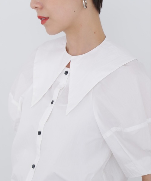 N.（N. Natural Beauty Basic）（エヌエヌナチュラルビューティーベーシック）の「◆２ＷＡＹポイントカラーブラウス（シャツ/ブラウス・レディース・ブラック/オフホワイト・MEDIUM）」の10枚目の写真