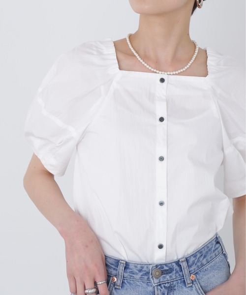 N.（N. Natural Beauty Basic）（エヌエヌナチュラルビューティーベーシック）の「◆２ＷＡＹポイントカラーブラウス（シャツ/ブラウス・レディース・ブラック/オフホワイト・MEDIUM）」の14枚目の写真