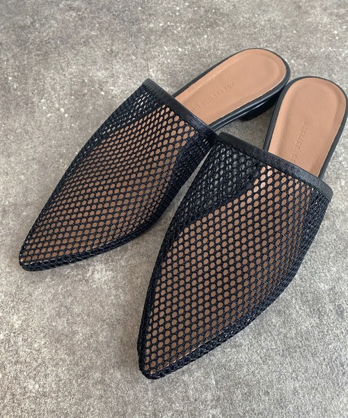 DouDou(ドゥドゥ)の「メッシュミュール(サンダル・レディース・ブラック/ベージュ・24.5cm/23.5cm)」の12枚目の写真