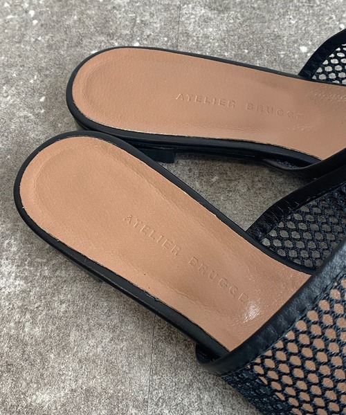 DouDou(ドゥドゥ)の「メッシュミュール(サンダル・レディース・ブラック/ベージュ・24.5cm/23.5cm)」の13枚目の写真