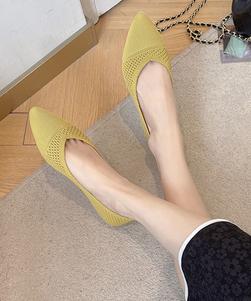 STYLEBLOCK（スタイルブロック）の「ニット風デザインポインテッドトゥパンプス（パンプス・レディース・グリーン/ブラック/イエロー/ピンク/ベージュ系その他・39/36/40/38/37/35）」の4枚目の写真