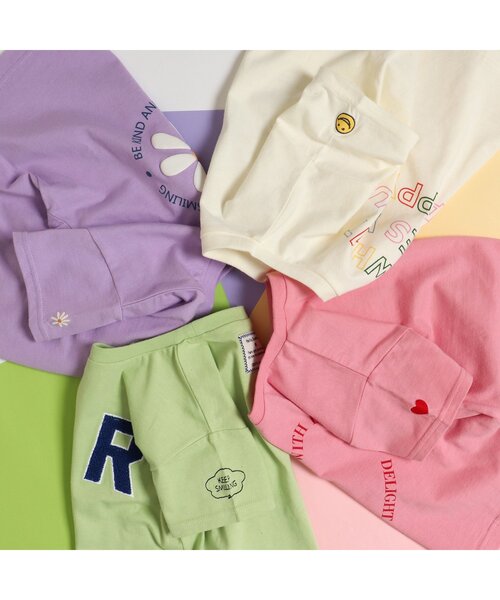 apres les cours(アプレレクール)の「4柄アソートロゴTシャツ(Tシャツ/カットソー・キッズ・オフホワイト/ピンク/ラベンダー/グリーン・80/90/100/110/120/130)」の17枚目の写真