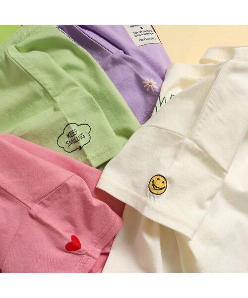 apres les cours(アプレレクール)の「4柄アソートロゴTシャツ(Tシャツ/カットソー・キッズ・オフホワイト/ピンク/ラベンダー/グリーン・80/90/100/110/120/130)」の18枚目の写真