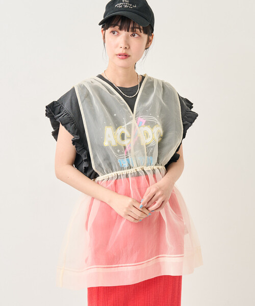 FREAK'S STORE(フリークスストア)の「シアーカシュクールノースリーブトップス/シアーカシュクールノースリーブトップス(シャツ/ブラウス・レディース・ブラック/ナチュラル/グレー・フリ-)」の10枚目の写真