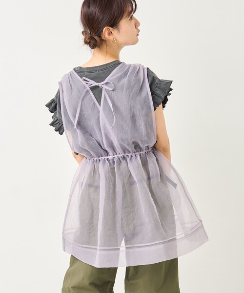 セットアップ 3色 カシュクール ノースリーブ シアー パンツ セットアップ レディース 夏 春 Tシャツ ブラウス 袖なし