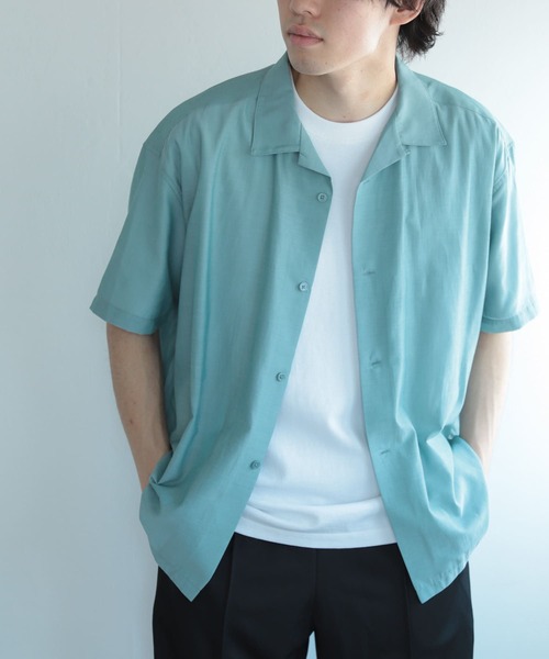 SENSE OF PLACE by URBAN RESEARCH（センスオブプレイスバイアーバンリサーチ）の「シアーシャンブレーオープンカラーシャツ（シャツ/ブラウス・メンズ・ホワイト/チャコールグレー/ライトブルー/オレンジ・MEDIUM/LARGE）」の7枚目の写真