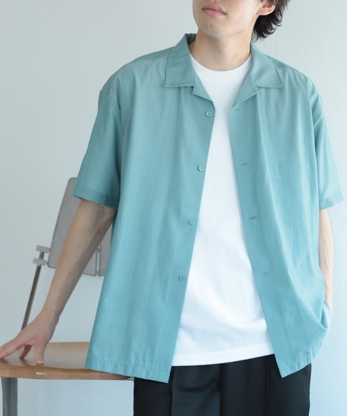 SENSE OF PLACE by URBAN RESEARCH（センスオブプレイスバイアーバンリサーチ）の「シアーシャンブレーオープンカラーシャツ（シャツ/ブラウス・メンズ・ホワイト/チャコールグレー/ライトブルー/オレンジ・MEDIUM/LARGE）」の9枚目の写真