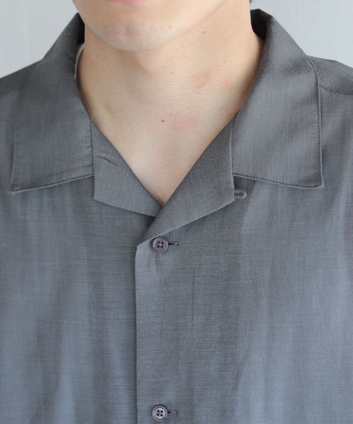 SENSE OF PLACE by URBAN RESEARCH（センスオブプレイスバイアーバンリサーチ）の「シアーシャンブレーオープンカラーシャツ（シャツ/ブラウス・メンズ・ホワイト/チャコールグレー/ライトブルー/オレンジ・MEDIUM/LARGE）」の16枚目の写真