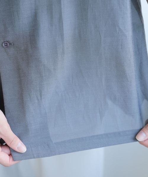 SENSE OF PLACE by URBAN RESEARCH（センスオブプレイスバイアーバンリサーチ）の「シアーシャンブレーオープンカラーシャツ（シャツ/ブラウス・メンズ・ホワイト/チャコールグレー/ライトブルー/オレンジ・MEDIUM/LARGE）」の18枚目の写真