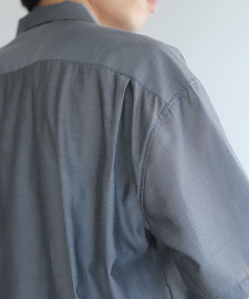 SENSE OF PLACE by URBAN RESEARCH（センスオブプレイスバイアーバンリサーチ）の「シアーシャンブレーオープンカラーシャツ（シャツ/ブラウス・メンズ・ホワイト/チャコールグレー/ライトブルー/オレンジ・MEDIUM/LARGE）」の20枚目の写真