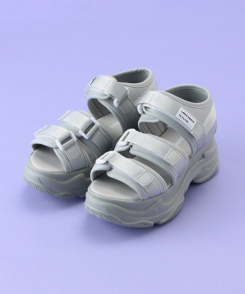LOVETOXIC（ラブトキシック）の「厚底スポーツサンダル（スニーカー・キッズ・ライトグレー/ブラック/オフホワイト・S/M/L）」の3枚目の写真