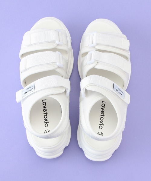 LOVETOXIC（ラブトキシック）の「厚底スポーツサンダル（スニーカー・キッズ・ライトグレー/ブラック/オフホワイト・S/M/L）」の12枚目の写真