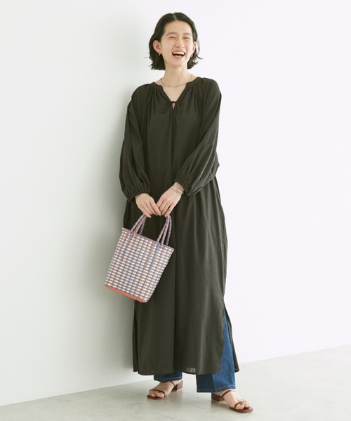 AMERICAN HOLIC（アメリカンホリック）の「スキッパーシアーワンピース（ワンピース・レディース・その他14/ベージュ/ブラック・M/L）」の2枚目の写真