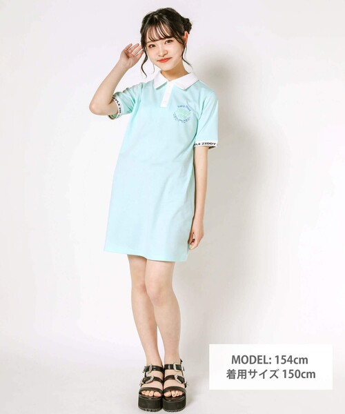 ZIDDY（ジディ）の「エンブレム刺繍入りポロワンピース(130~160cm)（ワンピース・キッズ・ブルー/グリーン・140/160/150/130）」の21枚目の写真