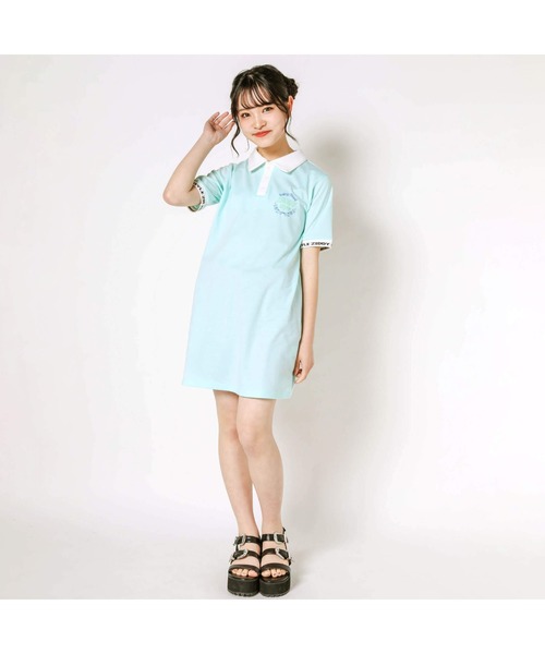 ZIDDY（ジディ）の「エンブレム刺繍入りポロワンピース(130~160cm)（ワンピース・キッズ・ブルー/グリーン・140/160/150/130）」の3枚目の写真