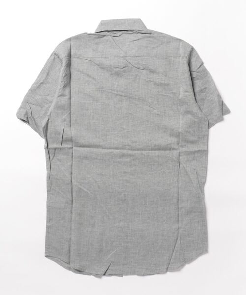 m.f.editorial（エムエフエディトリアル）の「m.f.エディトリアル メンズ 麻混 ボタンダウン半袖シャツ（シャツ/ブラウス・メンズ・ピンク系その他/ライトグレー/サックスブルー/オレンジ・MEDIUM/LARGE/X-LARGE）」の5枚目の写真