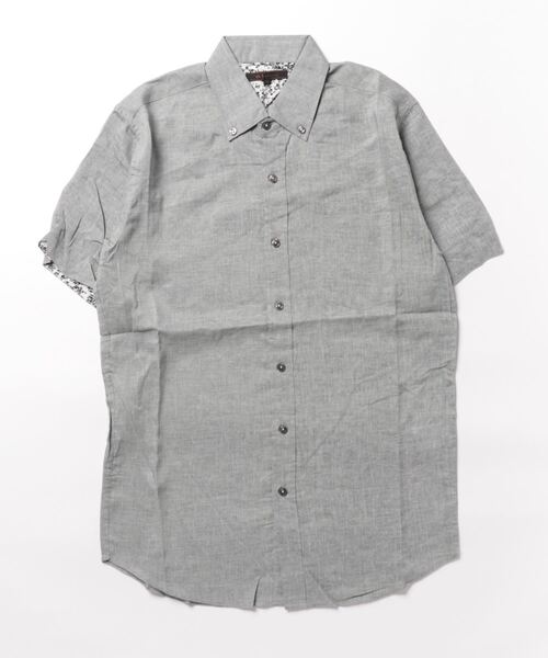 m.f.editorial（エムエフエディトリアル）の「m.f.エディトリアル メンズ 麻混 ボタンダウン半袖シャツ（シャツ/ブラウス・メンズ・ピンク系その他/ライトグレー/サックスブルー/オレンジ・MEDIUM/LARGE/X-LARGE）」の17枚目の写真