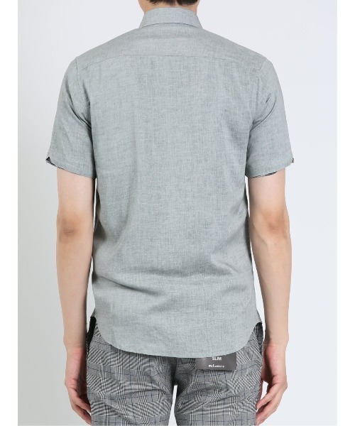 m.f.editorial（エムエフエディトリアル）の「m.f.エディトリアル メンズ 麻混 ボタンダウン半袖シャツ（シャツ/ブラウス・メンズ・ピンク系その他/ライトグレー/サックスブルー/オレンジ・MEDIUM/LARGE/X-LARGE）」の14枚目の写真