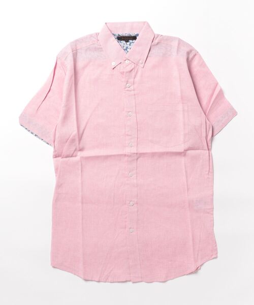 m.f.editorial（エムエフエディトリアル）の「m.f.エディトリアル メンズ 麻混 ボタンダウン半袖シャツ（シャツ/ブラウス・メンズ・ピンク系その他/ライトグレー/サックスブルー/オレンジ・MEDIUM/LARGE/X-LARGE）」の6枚目の写真