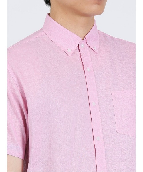 m.f.editorial（エムエフエディトリアル）の「m.f.エディトリアル メンズ 麻混 ボタンダウン半袖シャツ（シャツ/ブラウス・メンズ・ピンク系その他/ライトグレー/サックスブルー/オレンジ・MEDIUM/LARGE/X-LARGE）」の22枚目の写真