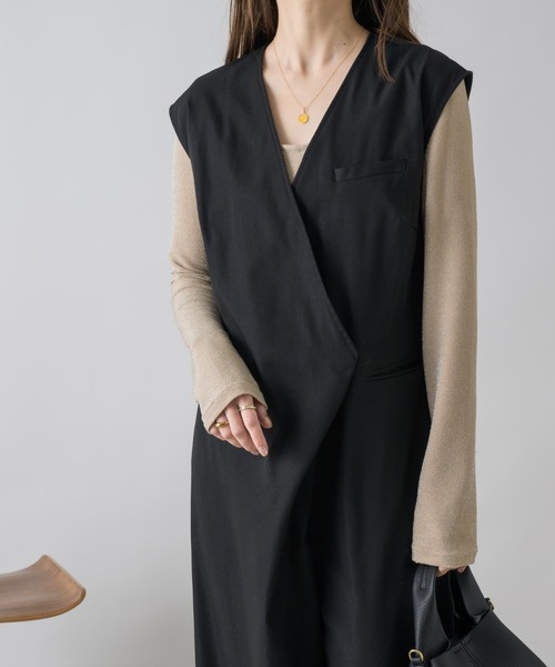 NEUNA（ヌナ）の「ノースリシンプルオールインワン/サロペット（サロペット/オーバーオール・レディース・アイボリー/ブラック・SMALL/MEDIUM/LARGE）」の18枚目の写真