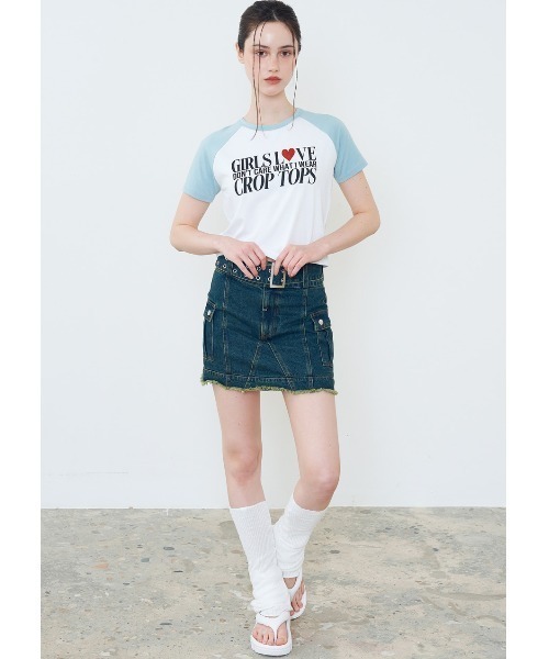 FANCY CLUB(ファンシークラブ)の「A'GEM/9 × .kom『 FANCY CLUB/ファンシークラブ』 COMELY RAGLAN TEE/カムリーラグラン 半袖カットソー(Tシャツ/カットソー・レディース・ブラック/ブルー・FREE)」の19枚目の写真