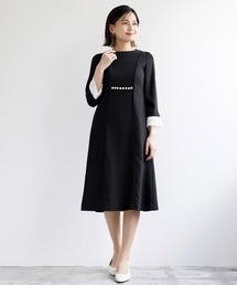 2wayスカラップレース使いサイドパール調ワンピース