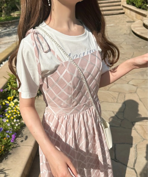 ame専用✳︎yori タータンチェックシアーワンピース 34 セール】チェックシアーフレアキャミワンピース【ZOZOTOWN限定アイテム