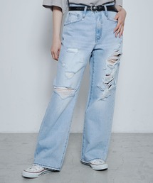 THE STANDARD | WEGO/ダメージデニムワイドパンツ(デニムパンツ)