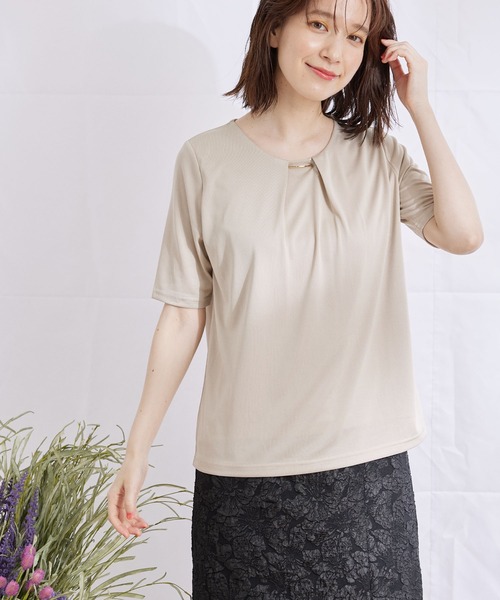 Jayro(ジャイロ)の「サテン ボールドバープルオーバー(Tシャツ/カットソー・レディース・ブラック/ベージュ/グレー/ホワイト系その他・M)」の1枚目の写真