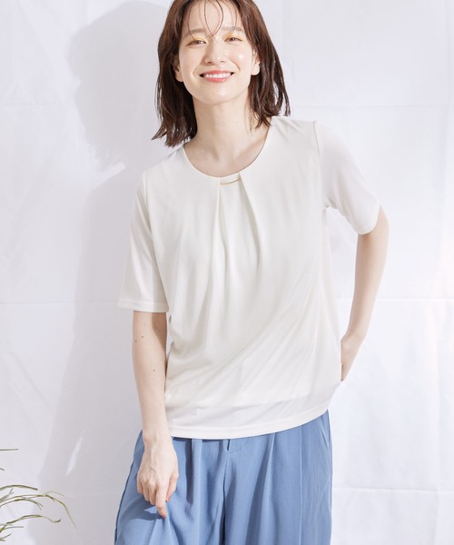 Jayro(ジャイロ)の「サテン ボールドバープルオーバー(Tシャツ/カットソー・レディース・ブラック/ベージュ/グレー/ホワイト系その他・M)」の2枚目の写真