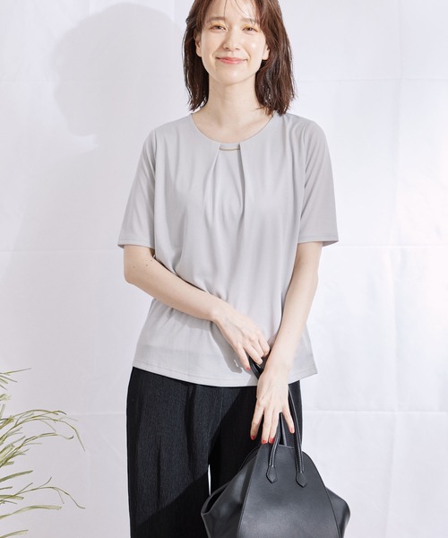 Jayro(ジャイロ)の「サテン ボールドバープルオーバー(Tシャツ/カットソー・レディース・ブラック/ベージュ/グレー/ホワイト系その他・M)」の4枚目の写真