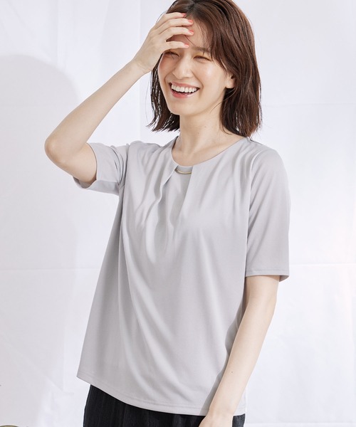 Jayro(ジャイロ)の「サテン ボールドバープルオーバー(Tシャツ/カットソー・レディース・ブラック/ベージュ/グレー/ホワイト系その他・M)」の8枚目の写真
