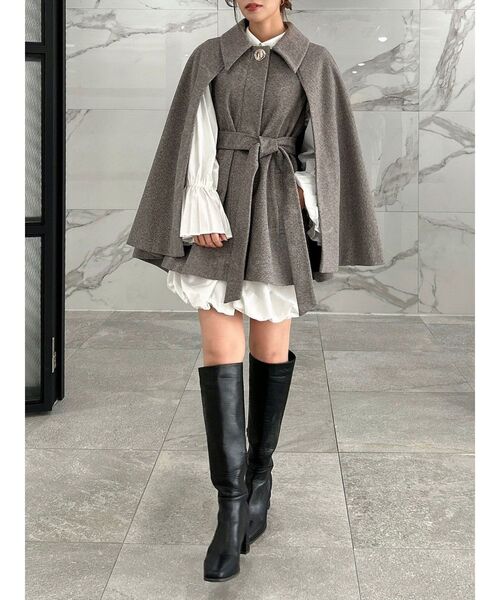 dazzlin（ダズリン）の「プリーツカフスバルーンシャツワンピース（ワンピース・レディース・ベージュ/グレー/オフホワイト・FREE）」の14枚目の写真