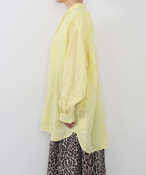 journal standard luxeリネンレギュラーカラーシャツ　ブラウン journal standard luxeリネンレギュラーカラーシャツ ブラウン