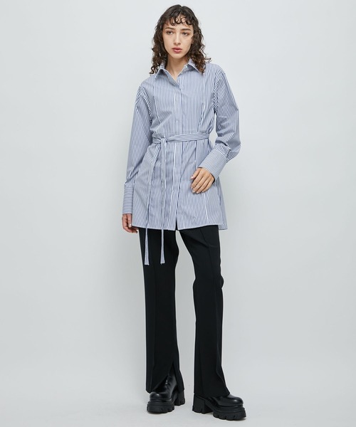 STUDIOUS（ステュディオス）の「【STUDIOUS/ステュディオス】フロントピンタックマルチウェイロングシャツ（シャツ/ブラウス・レディース・オフホワイト/ストライプ・FREE）」の22枚目の写真
