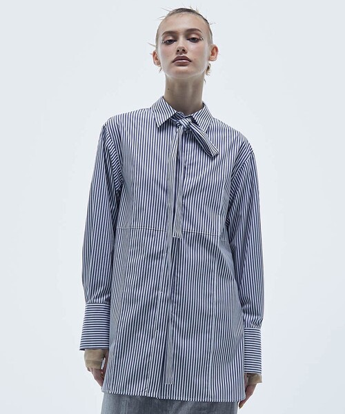 STUDIOUS（ステュディオス）の「【STUDIOUS/ステュディオス】フロントピンタックマルチウェイロングシャツ（シャツ/ブラウス・レディース・オフホワイト/ストライプ・FREE）」の21枚目の写真