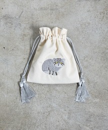 FLAPPER（フラッパー）の「FLAPPER:アニマル刺繍巾着ポーチ2（ポーチ）」