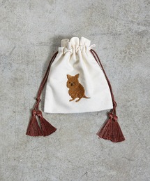 FLAPPER（フラッパー）の「FLAPPER:アニマル刺繍巾着ポーチ2（ポーチ）」