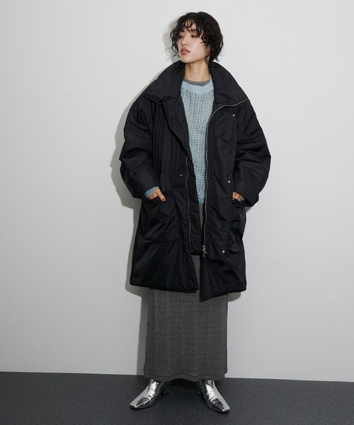 ADAM ET ROPE'（アダムエロペ）の「N-3Bロングパファーコート（その他アウター・レディース・ブラック/ベージュ系その他・FREE）」の14枚目の写真